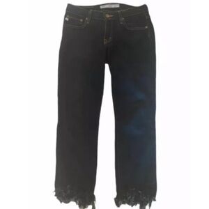 Big Star 1974 Jealously Skinny Ankle Jeans Frayed Ends Size 26L Dark Wash